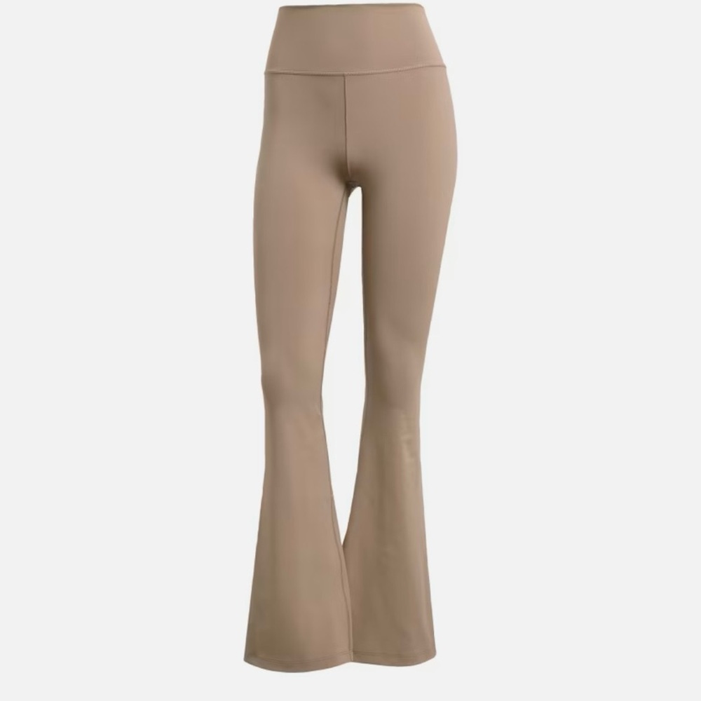 High-Waisted Tan Flare Pants